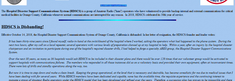 Hospital Disaster Support Communications System
