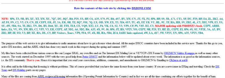 Worldwide Information on Licensing for Radio Amateurs